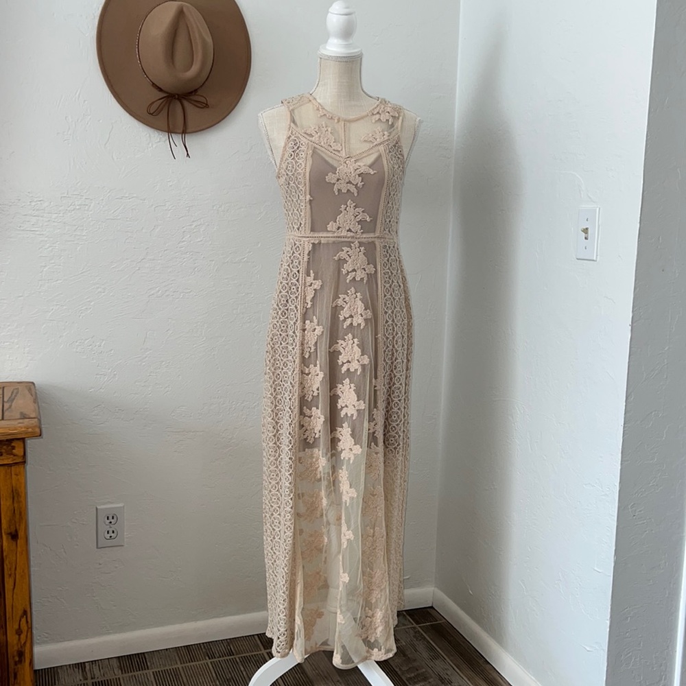 Lace overlay dress
